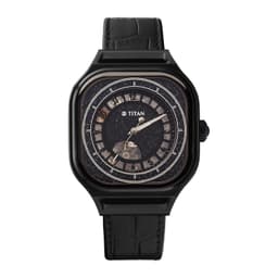 Titan Regalia Stellar Automatic Aventurine Dial Leather Strap Watch for Men-10008NL01 - Thumbnail 1