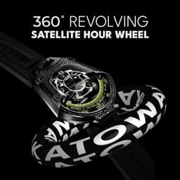 Atowak Stainless Steel Connected Wrist Watch with Leather Strap Water Resistant, Black Case Material 316L Stainless Steel Lens: Scratch-Resistant Sapphire Crystal - Thumbnail 4