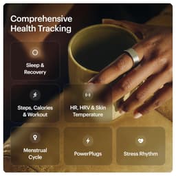 ULTRAHUMAN Ring AIR - Raw Titanium - Size 9 - Smart Ring | No Monthly Subscription | Size First with Sizing Kit | Sleep Tracking Wearable - Heart Rate - Fitness Tracker - Thumbnail 3