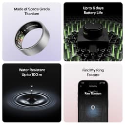 ULTRAHUMAN Ring AIR - Raw Titanium - Size 9 - Smart Ring | No Monthly Subscription | Size First with Sizing Kit | Sleep Tracking Wearable - Heart Rate - Fitness Tracker - Thumbnail 7