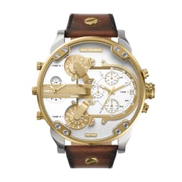 Diesel Leather Analog Silver Dial Men's Watch-Dz7483, Band Color-Brown - Thumbnail 1