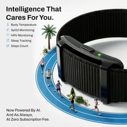Pebble Newly Launched Qore 2 Premium Metal Fitness Band | 45 Days Battery Life, Heart Rate, SpO2, HRV &amp; Body Temp Monitor, Sleep Tracker, AI Health Analysis, Smart Notifications (Cosmic Black) - Thumbnail 5