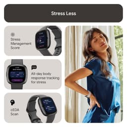 Fitbit Sense 2 Health &amp; Fitness Watch (Shadow Grey/Graphite Aluminium) with 6-Month Premium Membership - Thumbnail 2