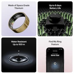 ULTRAHUMAN Ring AIR - Bionic Gold - Size 7 - Smart Ring | No Monthly Subscription | Size First with Sizing Kit | Sleep Tracking Wearable - Heart Rate - Fitness Tracker - Thumbnail 7