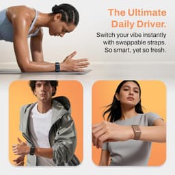 Pebble Newly Launched Qore 2 Premium Metal Fitness Band | 45 Days Battery Life, Heart Rate, SpO2, HRV &amp; Body Temp Monitor, Sleep Tracker, AI Health Analysis, Smart Notifications (Cosmic Black) - Thumbnail 6