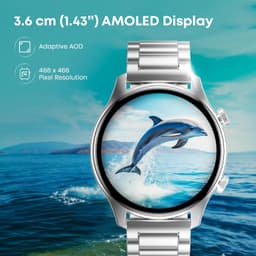 Fastrack Astor FR2 Pro 1.43" AMOLED Stainless Steel Smart Watch with SpO2, Heart Rate, BT Calling, Adaptive AOD, Functional Crown, AI Voice Assistant – Smartwatch for Stylish Professionals (Black) - Thumbnail 2