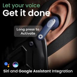 GOBOULT Z40 True Wireless in Ear Earbuds with 60H Playtime, Zen™ ENC Mic, Low Latency Gaming, Type-C Fast Charging, Made in India, 10mm Rich Bass Drivers, IPX5, Ear Buds TWS (Blue) - Thumbnail 8