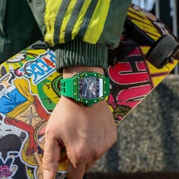 FEICE Men's Vintage Automatic Mechanical Watch | Skeleton Waterproof Watch | Silicone Strap | Sport Luminous Analog | Unique Business Wristwatch for Men | Green FM603 - Thumbnail 6