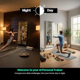 The Portl Studio | AI-Powered Smart Fitness Mirror | Personalised Workouts | Real-time Form Feedback | 250+ Workouts | 43 inch Touch Screen Display | All-in-one Gym | Companion App | 12-Month Warranty - Thumbnail 5