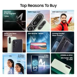 Samsung Galaxy M56 5G Mobile (Light Green,8GB RAM,128GB Storage)| Segment Slimmest | Gorilla Glass Victus+| 10 Bit HDR Video| 50MP Camera| AI | Vapour Cooling Chamber| Lag-free Gaming| Without Charger - Thumbnail 3