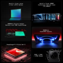 XIAOMI 17 Ultra (Black, 16GB+512GB) |World's First Leica 1-Inch LOFIC Sensor |Snapdragon 8 Elite Gen 5 |2K AMOLED Display | 90W HyperCharge HyperOS 3 | HyperAI Flagship Experience - Thumbnail 3