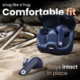 GOBOULT Z40 True Wireless in Ear Earbuds with 60H Playtime, Zen™ ENC Mic, Low Latency Gaming, Type-C Fast Charging, Made in India, 10mm Rich Bass Drivers, IPX5, Ear Buds TWS (Blue) - Thumbnail 7