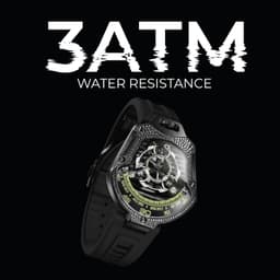Atowak Stainless Steel Connected Wrist Watch with Leather Strap Water Resistant, Black Case Material 316L Stainless Steel Lens: Scratch-Resistant Sapphire Crystal - Thumbnail 3
